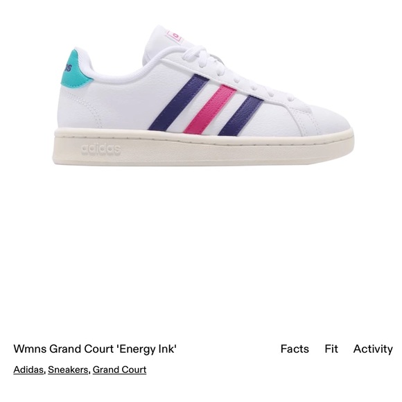 Adidas Women’s White Grand Court 'Energy Ink' Grant Court Sneakers size US 8.5 - Picture 2 of 15